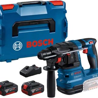 Bosch Professional 18V System Akku Bohrhammer GBH 18V-22 (mit SDS plus, inkl. 2x 4.0Ah Akku, Schnellladegerät GAL 18V-40, L-BOXX)
