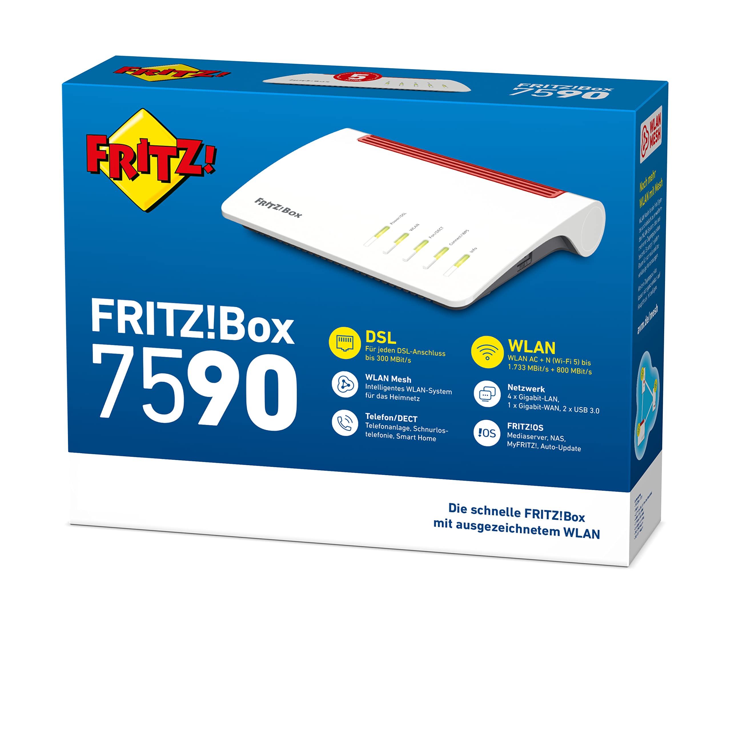 FRITZ! Box 7590 – WLAN AC+N DSL Router mit Mesh, DECT-Basis & Media Server – Bild 4