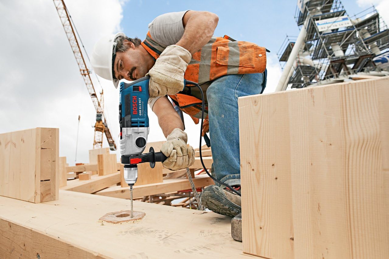 Bosch Professional Schlagbohrmaschine GSB 21-2 RCT (Bohr-Ø in Beton: 13-22 mm, 1300 Watt, inkl. Schnellspannbohrfutter 13mm, Tiefenanschlag 210mm, Zusatzhandgriff, Handwerkoffer) – Bild 2