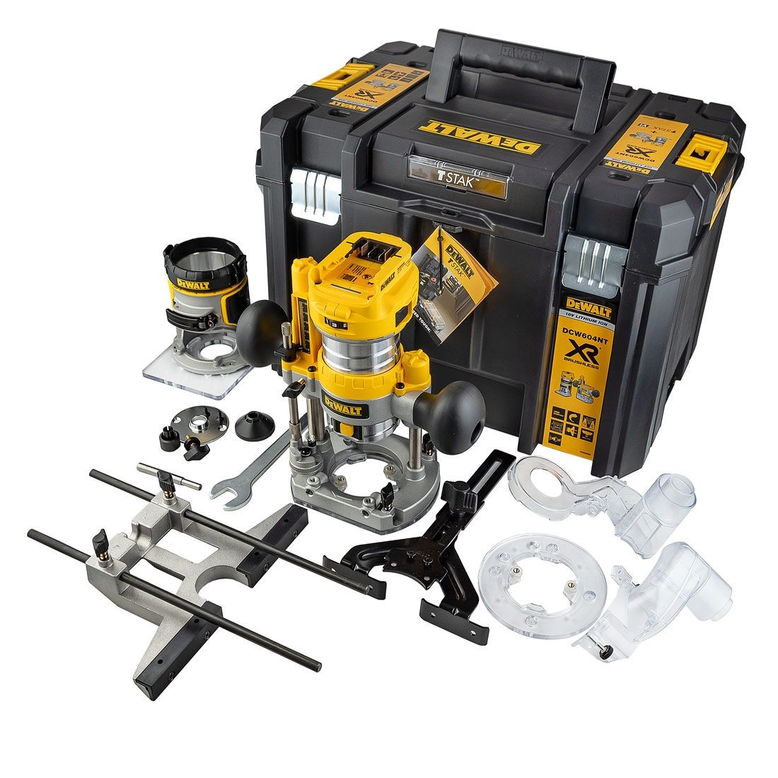 DeWalt DCW604NT-XJ 18v XR bürstenlos 1/4" Router ohne Akku und Ladegerät in TSTAK Case